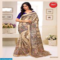 apple madhu bani Wholesale khadi silk printed Saree